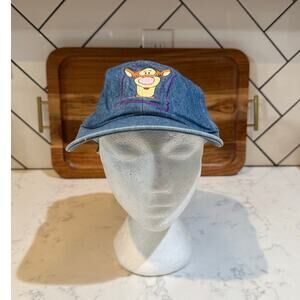 vintage 90s Disney Winnie the Pooh "Tigger" Denim Baseball Cap OS vacation